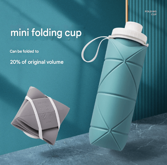 Blue - purple Portable Silicone Collapsible Water Bottle - Foldable Sports Cup for Cycling and Outdoor Fitness - Factory Direct Shop