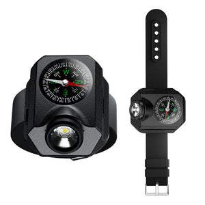 XPG Wrist Light for Outdoor Camping - Rechargeable LED Running Light with Compass and Watch for Survival and Adventure