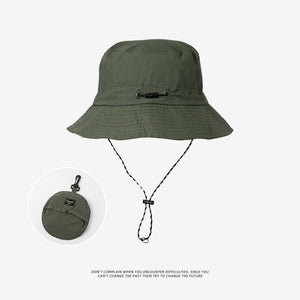 Green 2pcs Waterproof Bucket Hat - Foldable Outdoor Sun Hat - 55-59cm - with Chinstrap