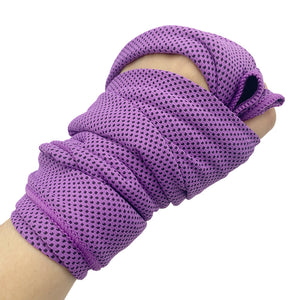 Purple 4-Piece Portable Cooling Towel Set - Quick-Dry Ice-Cool Towel for Sports, Travel, and Heat Relief