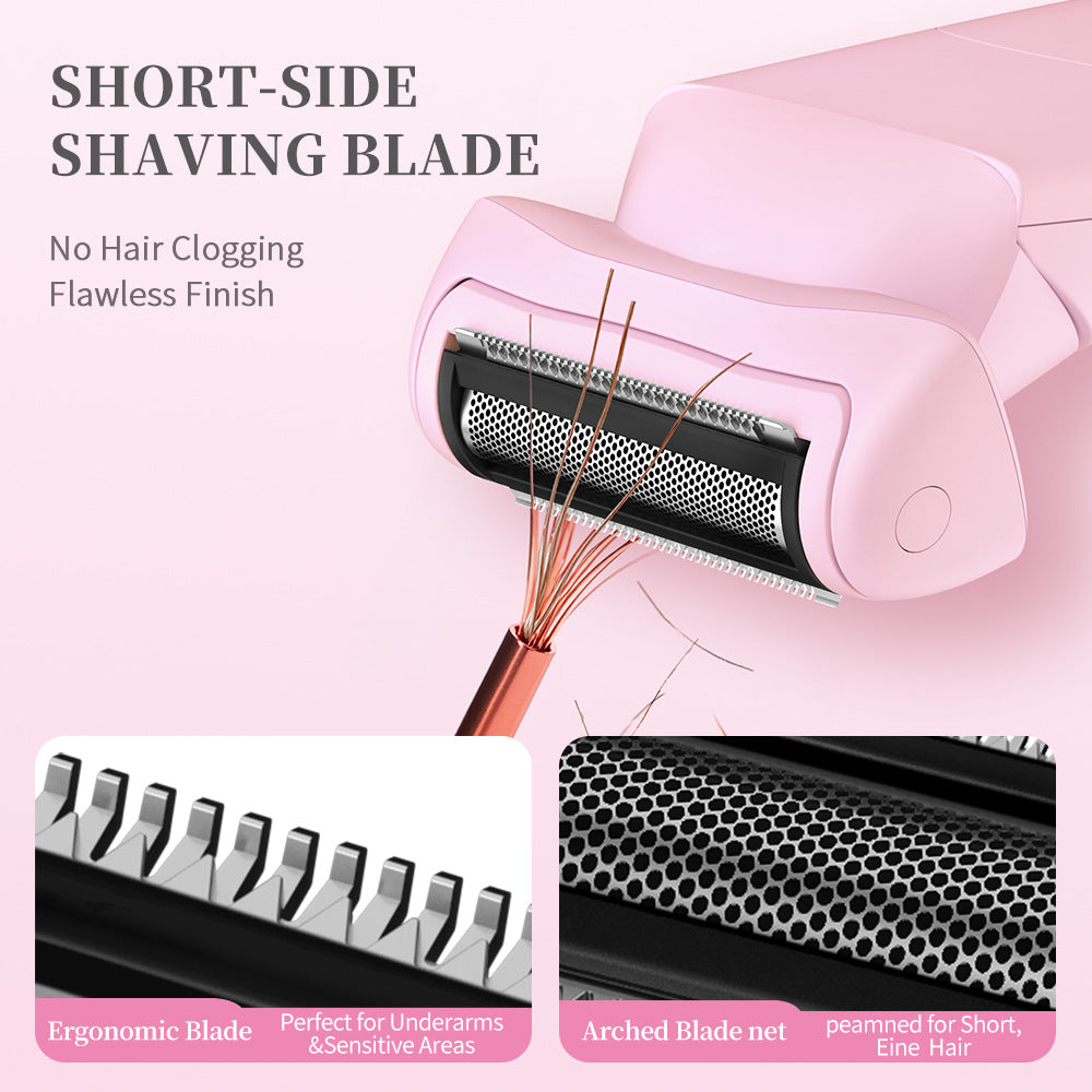 Pink 2-in Women's Electric Body & Bikini Trimmer Kit - Painless Ultra-Close Shaver