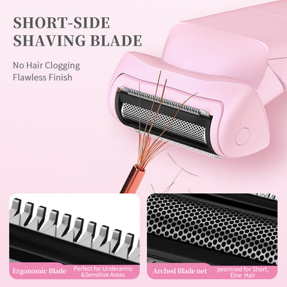 Pink 2-in Women's Electric Body & Bikini Trimmer Kit - Painless Ultra-Close Shaver