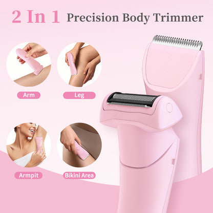 Purple 2-in Women's Electric Body & Bikini Trimmer Kit - Painless Ultra-Close Shaver
