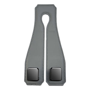 Grey Heavy Duty Car Headrest Hooks (Set of 4 Units) - PU Leather Seat Back Organizer Hangers