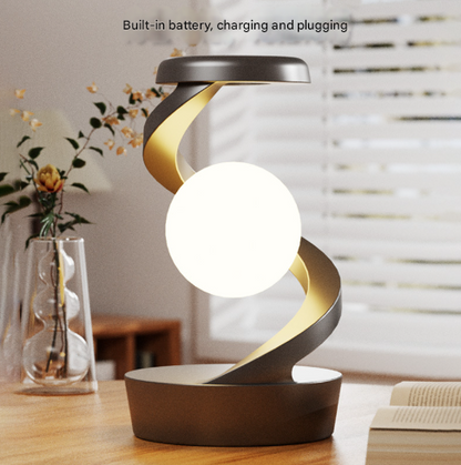 White Modern Levitating LED Desk Lamp  - Spiral Design Atmosphere Light