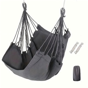 Colorful Striped Hammock Chair with Ropes and Storage Bag - Gery