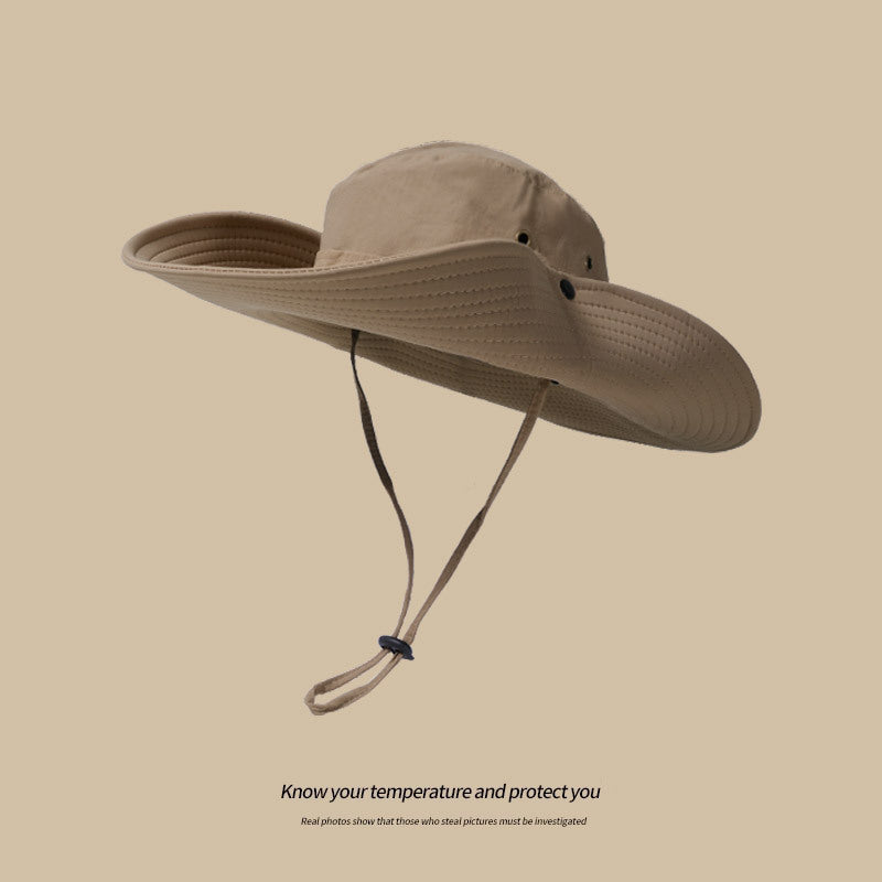 Water-Repellent Wide-Brim Bucket Hat with Adjustable Chin Strap - Sun Protection Green