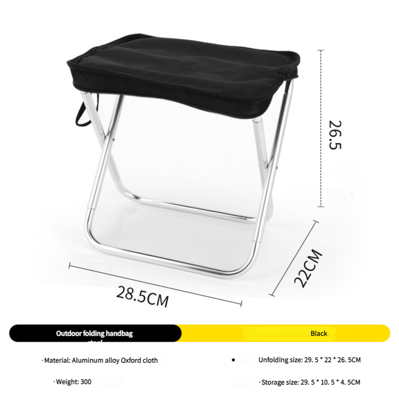 Outdoor Ultralight Folding Camping Chair - Black