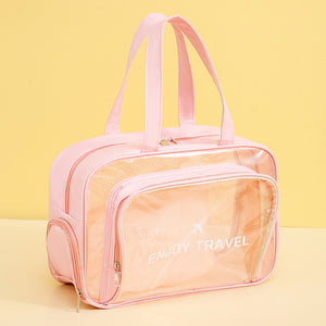 Waterproof beach bag with wet and dry separation, gym and swim storage bag, toiletries and cosmetic bag for swimsuits and goggles (Pink has shoe compartment)