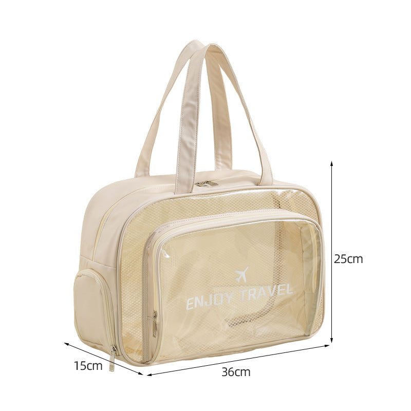 Waterproof beach bag with wet and dry separation, gym and swim storage bag, toiletries and cosmetic bag for swimsuits and goggles (Pink has shoe compartment)