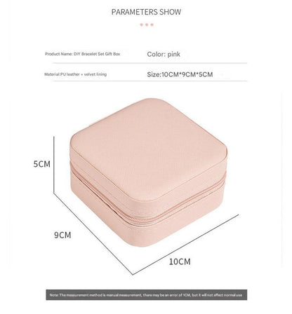 Pink Kids DIY Beaded Bracelet Set - Creative Jewelry Making Kit with Princess Gift Box and Display Stand