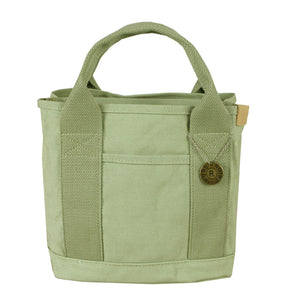 Light green Canvas Lunch Tote Bag - Stylish Handbag with Multiple Compartments for Women