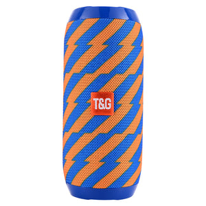 Blue (orange stripes)Portable Bluetooth Speaker - HiFi 360 Degree Audio Wireless Mini Speaker, Support Hands-free Calling