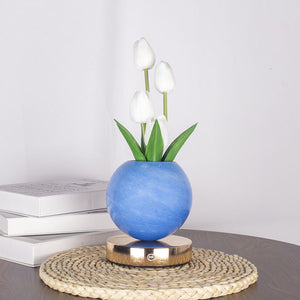 White Tulip Night Light - Floral Table Lamp for Bedroom Ambiance