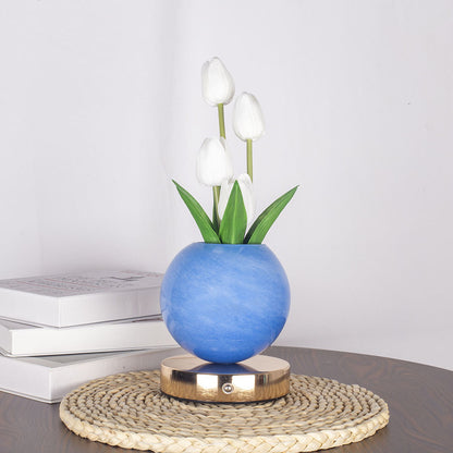 White Tulip Night Light - Floral Table Lamp for Bedroom Ambiance