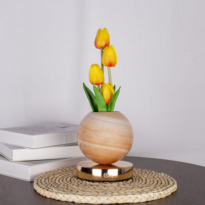 Orange Tulip Night Light - Floral Table Lamp for Bedroom Ambiance