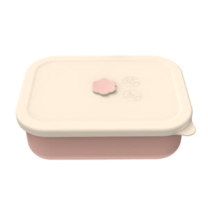 Lotus color Microwave-Safe Silicone Lunch Box with 4 Compartments - Airtight Bento Box for Work and Travel