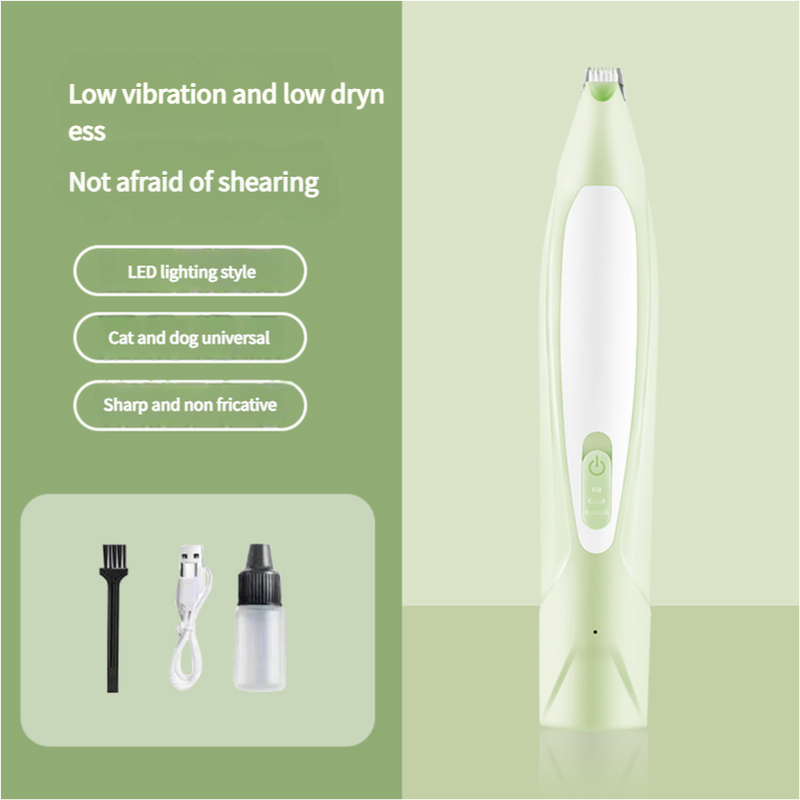 Electric Pet Hair Clipper with Type - C Charging, LED Light, and Grooming Accessories(green) - Factory Direct Shop