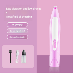 Electric Pet Hair Clipper with Type - C Charging, LED Light, and Grooming Accessories(Purple) - Factory Direct Shop