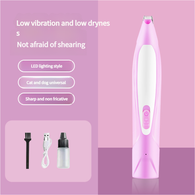 Electric Pet Hair Clipper with Type - C Charging, LED Light, and Grooming Accessories(Purple) - Factory Direct Shop