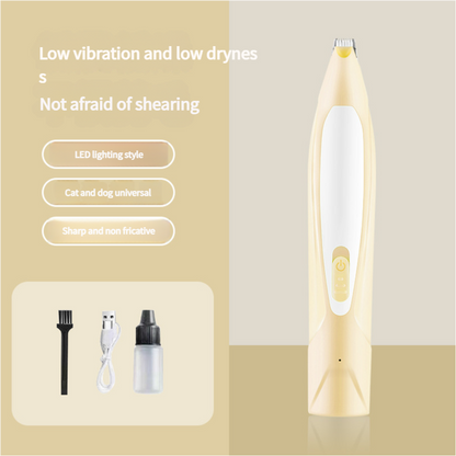 Electric Pet Hair Clipper with Type - C Charging, LED Light, and Grooming Accessories(yellow) - Factory Direct Shop