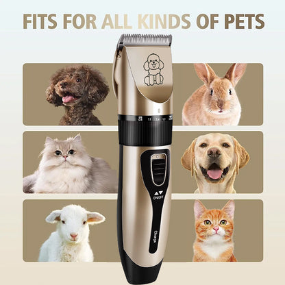 Professional Pet Grooming Hair Clipper Kit - Rechargeable, Low Noise, with Ceramic Blades & 5 - Speed Adjustment(gold) - Factory Direct Shop