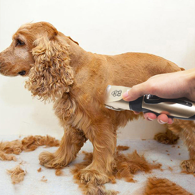 Professional Pet Grooming Hair Clipper Kit - Rechargeable, Low Noise, with Ceramic Blades & 5 - Speed Adjustment(gold) - Factory Direct Shop