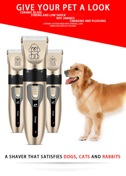 Professional Pet Grooming Hair Clipper Kit - Rechargeable, Low Noise, with Ceramic Blades & 5 - Speed Adjustment(Platinum) - Factory Direct Shop