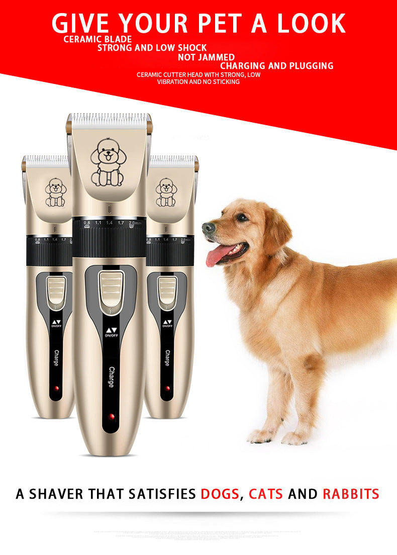 Professional Pet Grooming Hair Clipper Kit - Rechargeable, Low Noise, with Ceramic Blades & 5 - Speed Adjustment(Gray) - Factory Direct Shop