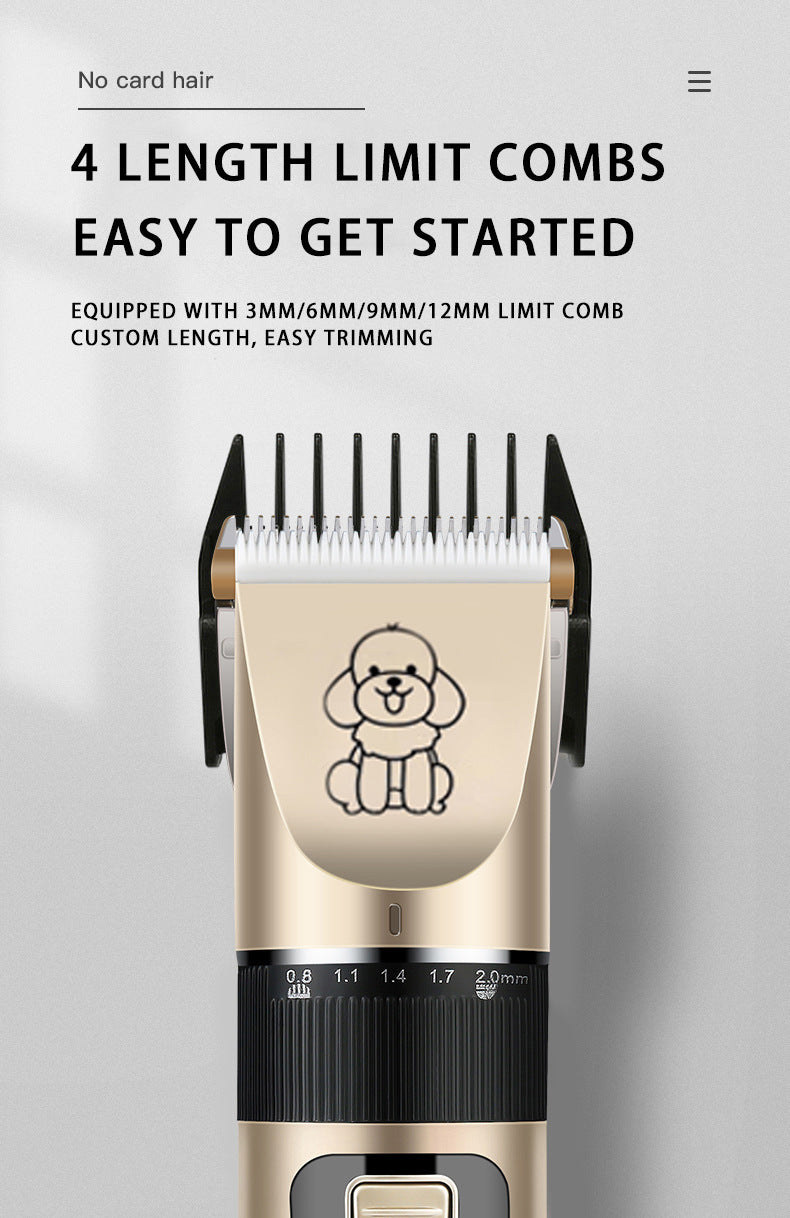 Professional Pet Grooming Hair Clipper Kit - Rechargeable, Low Noise, with Ceramic Blades & 5 - Speed Adjustment(Gray) - Factory Direct Shop