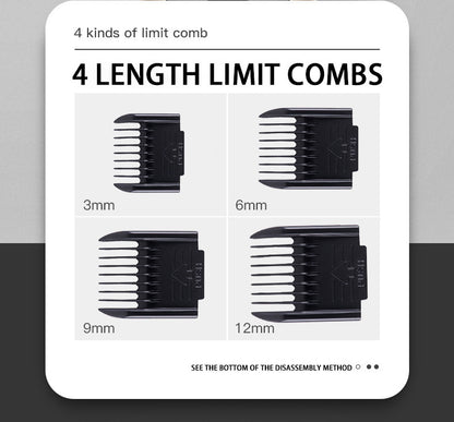 Professional Pet Grooming Hair Clipper Kit - Rechargeable, Low Noise, with Ceramic Blades & 5 - Speed Adjustment(Gray) - Factory Direct Shop