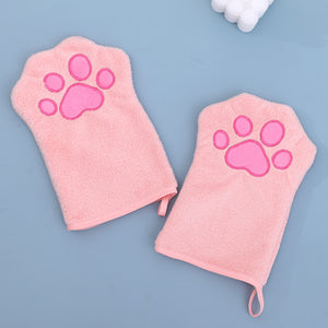 Adorable Pet Paw Grooming & Drying Mitt - Super Absorbent Fleece Material(pink) - Factory Direct Shop