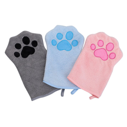 Adorable Pet Paw Grooming & Drying Mitt - Super Absorbent Fleece Material(Gray) - Factory Direct Shop