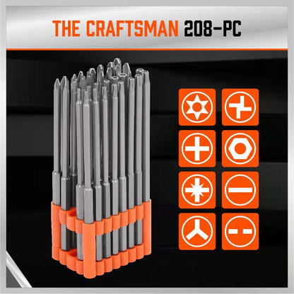 Set of drill bits in an orange holder with 'The Craftsman' branding on a black background.