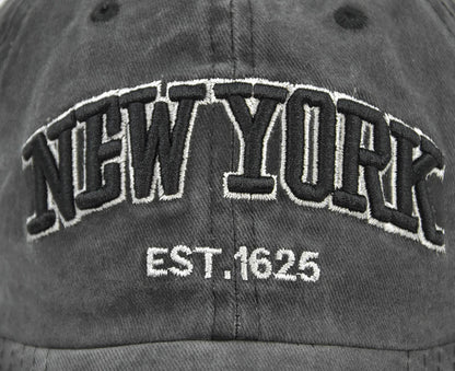 Vintage New York Est. 1625" Washed Cotton Baseball Cap - Adjustable & Unisex(Orange)"