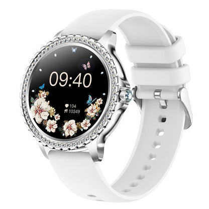 Elegant Women's Smartwatch,HD Touchscreen, Bluetooth Calls, Health Monitoring(Silver) - Factory Direct Shop