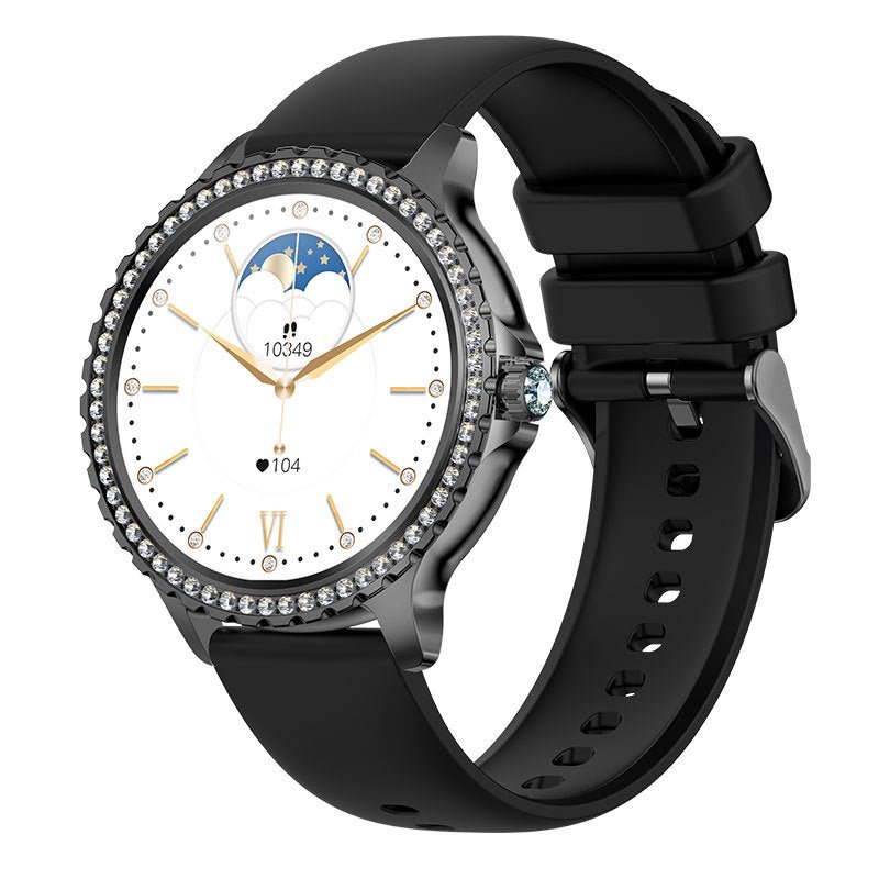 Elegant Women's Smartwatch,HD Touchscreen, Bluetooth Calls, Health Monitoring(Black) - Factory Direct Shop