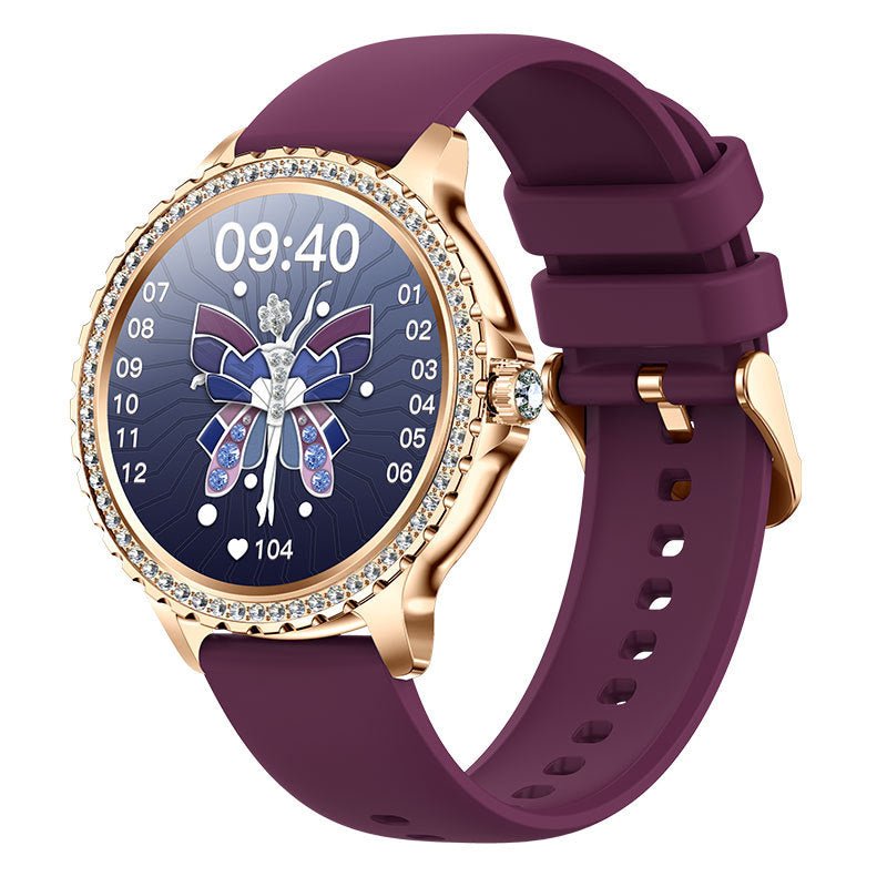 Elegant Women's Smartwatch,HD Touchscreen, Bluetooth Calls, Health Monitoring(Purple) - Factory Direct Shop