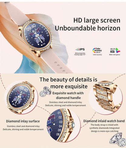 Elegant Women's Smartwatch,HD Touchscreen, Bluetooth Calls, Health Monitoring(Purple) - Factory Direct Shop
