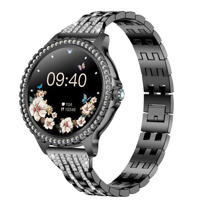 Elegant Women's Smartwatch,HD Touchscreen, Bluetooth Calls, Health Monitoring(Black Thin Steel Strip) - Factory Direct Shop