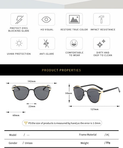 2-pcs Purple Elegant Women's Cat Eye Sunglasses - Anti-Glare, Lightweight Frame