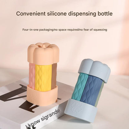 Beige suit Silicone Travel Bottles Set (4 Pack, 60ml) - Leakproof Refillable & Squeezable
