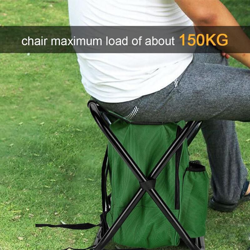 Cooler Backpack Chair With 10L Insulated Cooler Bag- Green