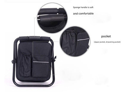 Cooler Backpack Chair With 10L Insulated Cooler Bag- Green