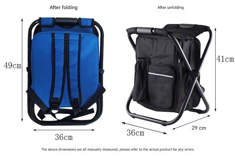 Cooler Backpack Chair With 10L Insulated Cooler Bag-Black