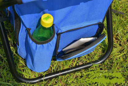 Cooler Backpack Chair With 10L Insulated Cooler Bag-Blue