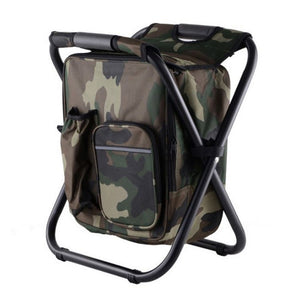 Cooler Backpack Chair With 10L Insulated Cooler Bag-Camouflage