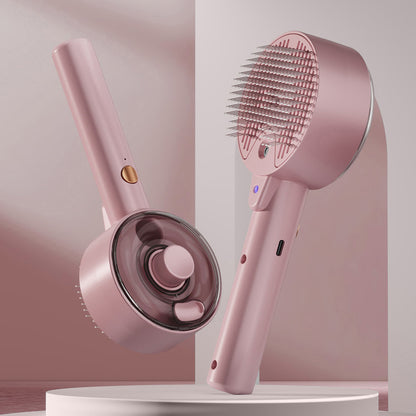 Pink Rechargeable Pet Grooming Brush with UVC Sterilizer & Mist Spray - Factory Direct Shop