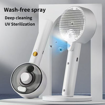 Pink Rechargeable Pet Grooming Brush with UVC Sterilizer & Mist Spray - Factory Direct Shop