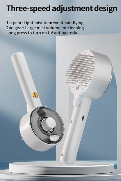 Pink Rechargeable Pet Grooming Brush with UVC Sterilizer & Mist Spray - Factory Direct Shop